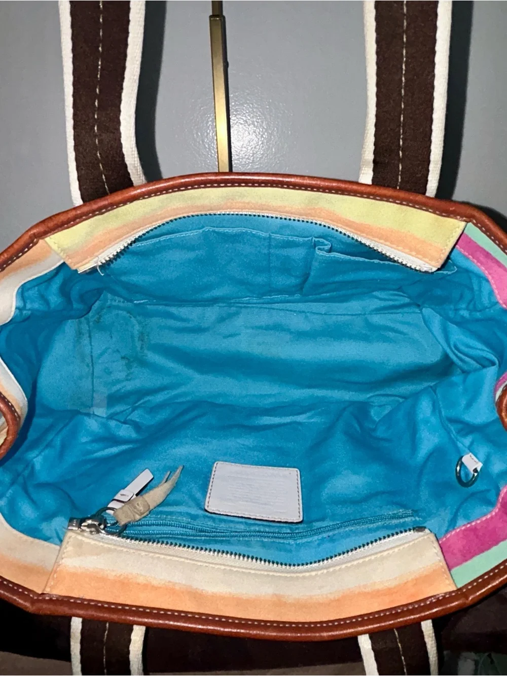 Coach Hamptons Watercolor Paste Stripes Tote.  Released in 2006